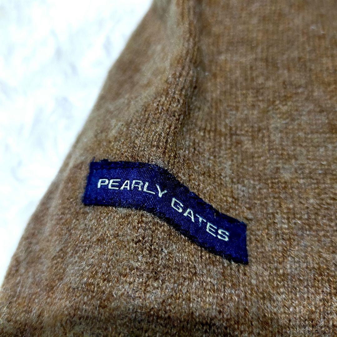 マスターバニー＊カシミヤ100%＊ブラウン×紺の可愛いニットパーカージップアップ