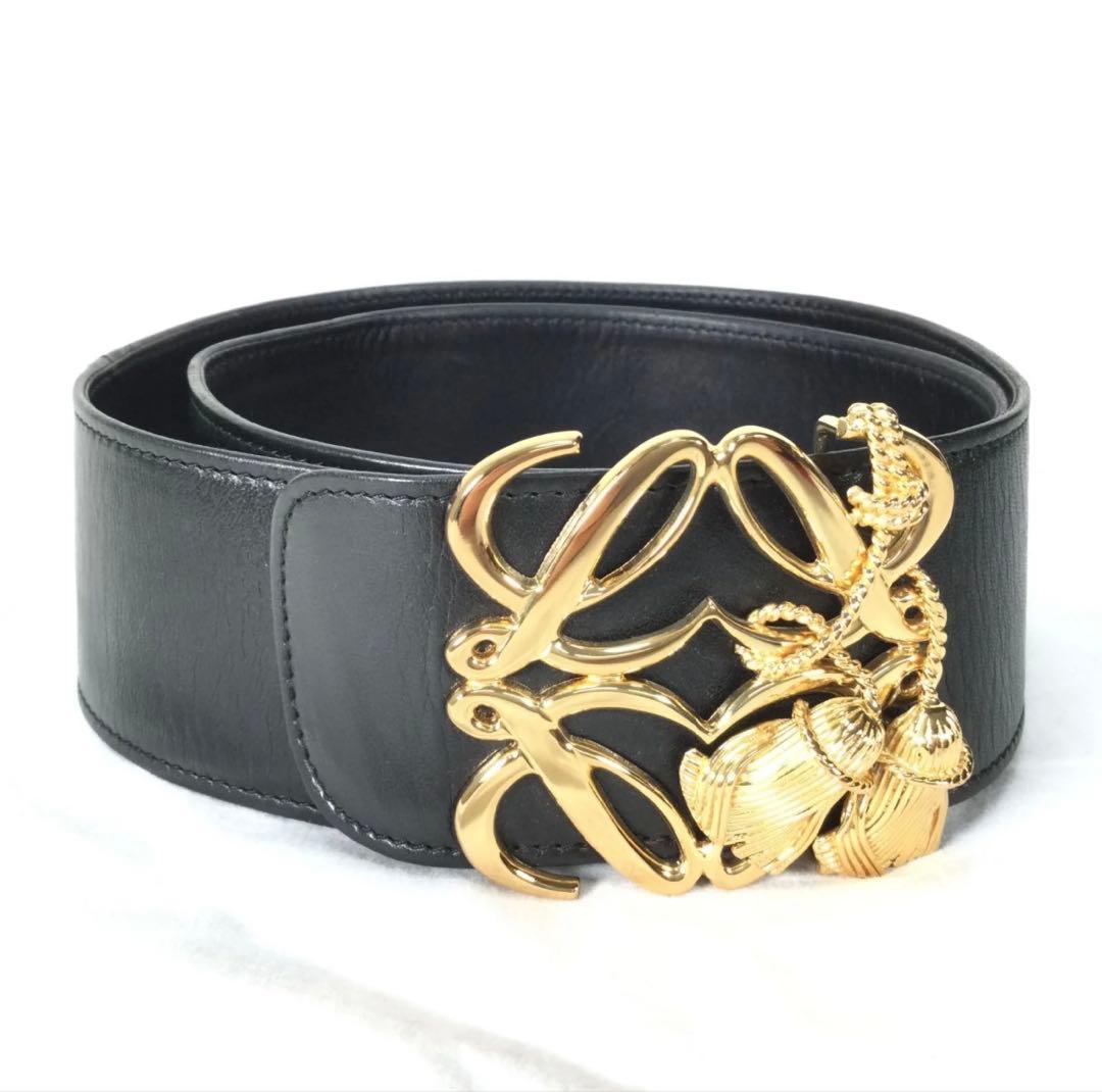 Loewe 黒 レザーベルト サイズ85