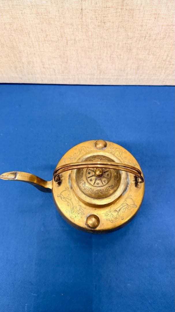 【一点物機能する骨董】古銅 煎茶急須 遊戯図彫刻・完全内筒付実用も楽しめる美品