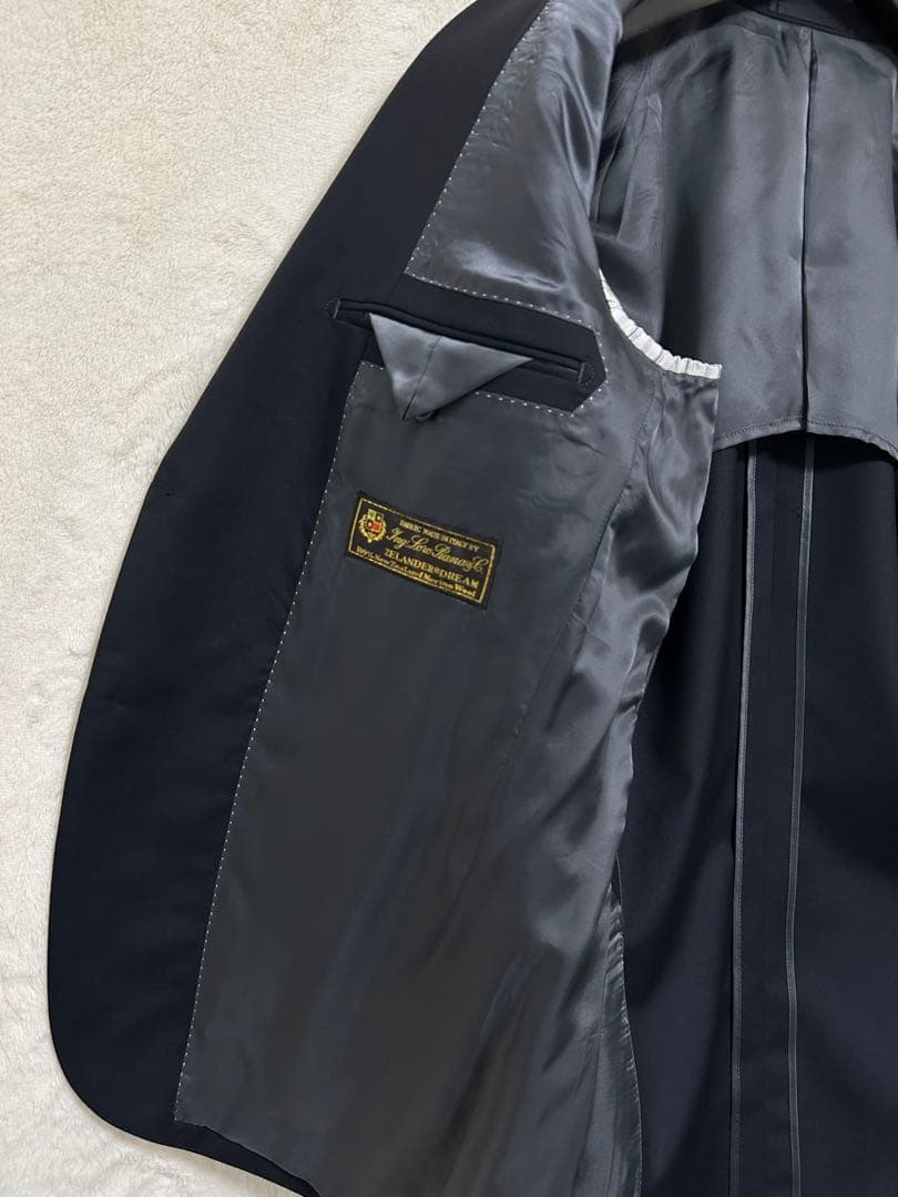 【新品】春夏物 イタリア ロロピアーナ生地使用 メンズ ブレザー Y6 M 濃紺