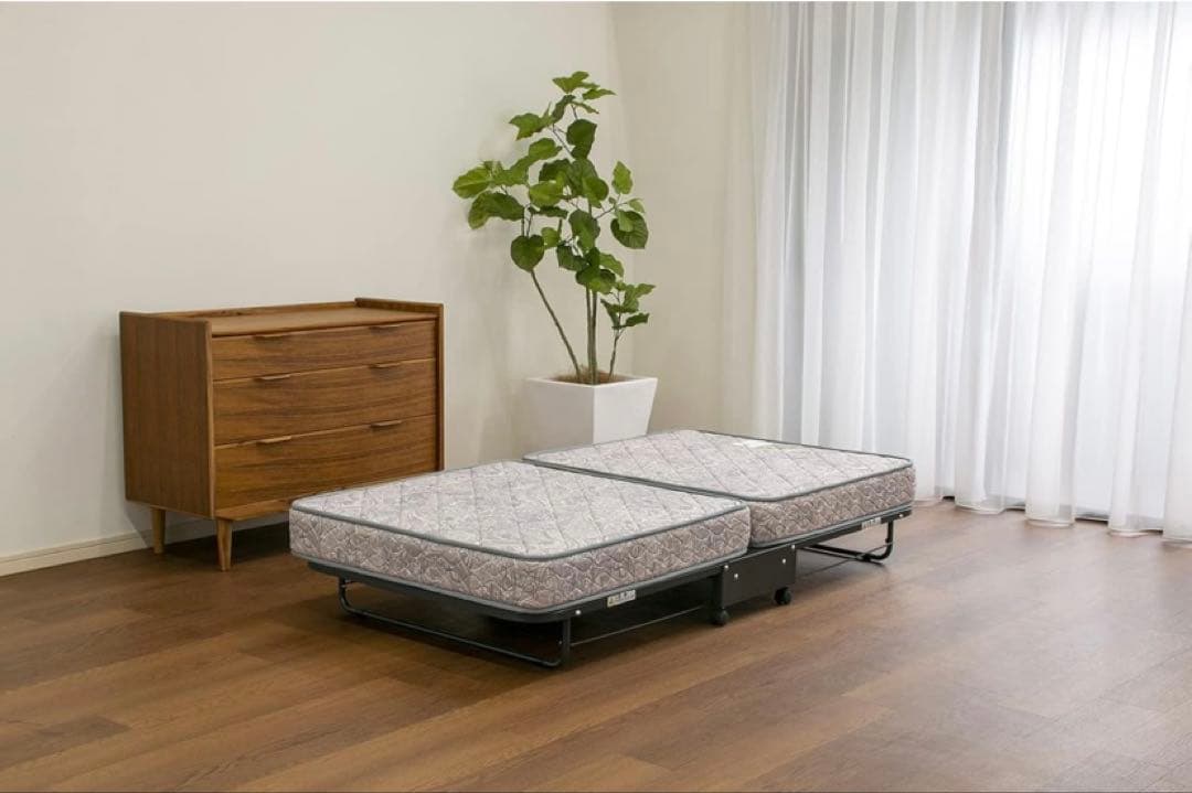 【美品】 FRANCEBED フランスベッド 折りたたみベッド 花柄デザイン