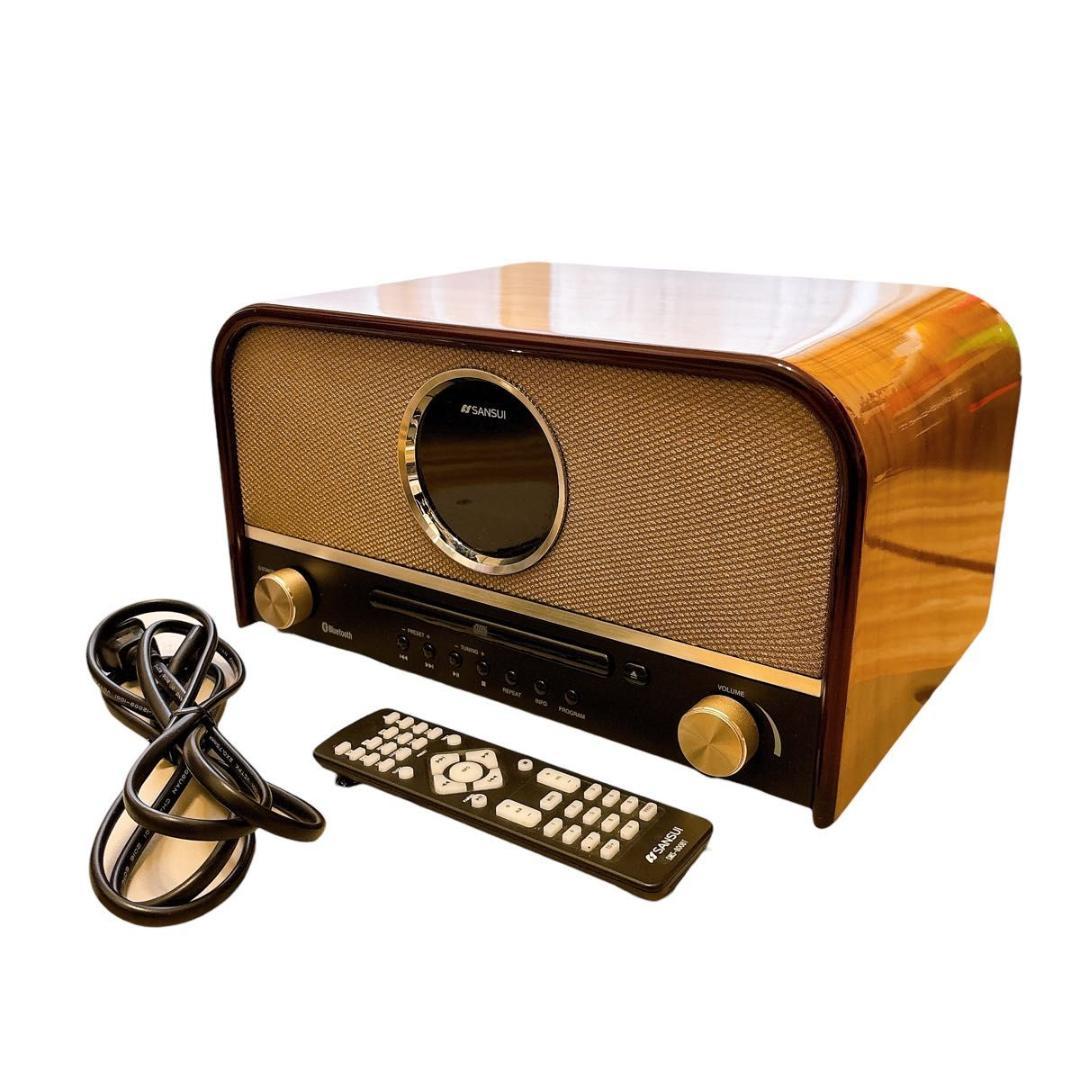 レトロ調Bluetooth対応CDプレーヤー　SANSUI SMS-800BT