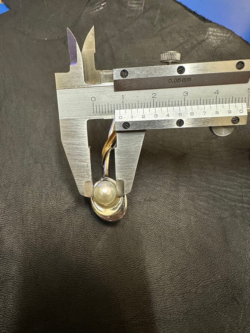 silver k18 真珠　ブローチ