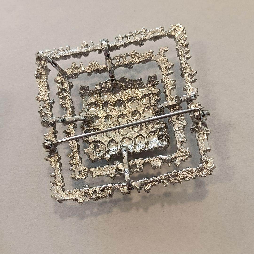 田崎真珠　TASAKI タサキ パール　ブローチ　コサージュ　スクエア