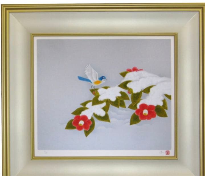 上村淳之　作　「雪椿」日本画