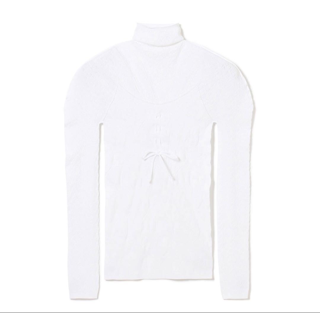 チャコット　ノーソーイングニット　ハイネック 白　ホワイト　新品　レディース