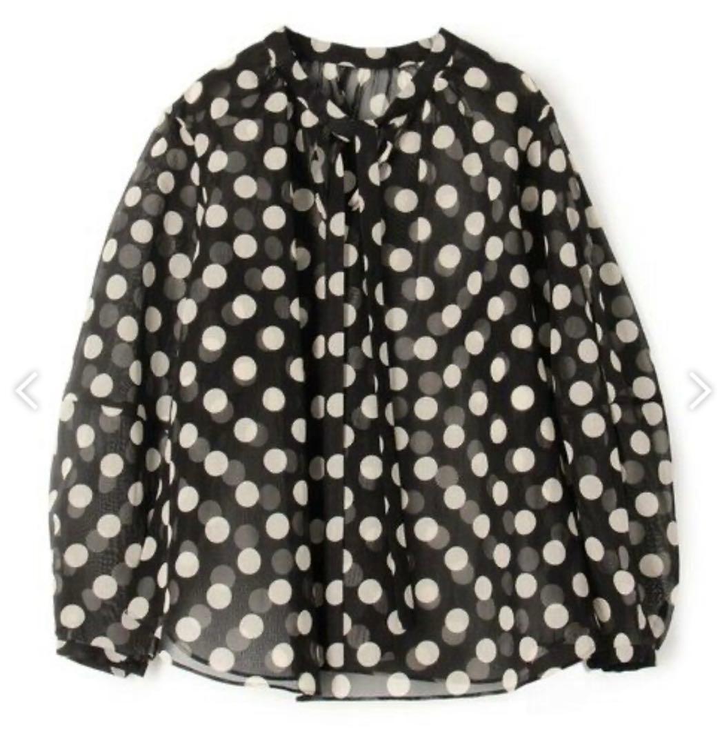 タグ付き♡TOMORROWLAND ドットオーガンジー ボウタイブラウス