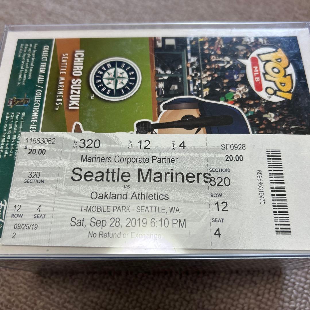 当日のチケット付！イチロー、Funko POP人形、シアトル球場限定＋写真