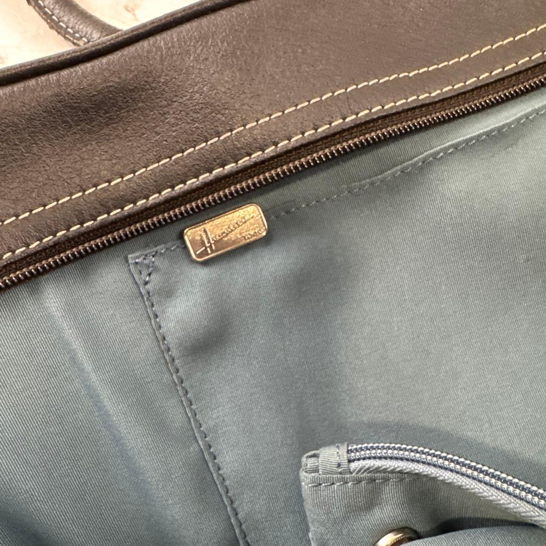 HAMANO ハマノ 本革 オイルドレザー セミショルダー ハンドバッグ 黒