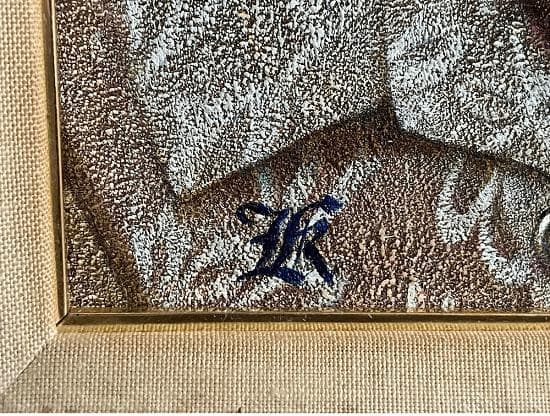 稲垣考二「美顔」1987年作 肉筆 油彩 キャンバス S20号 額装