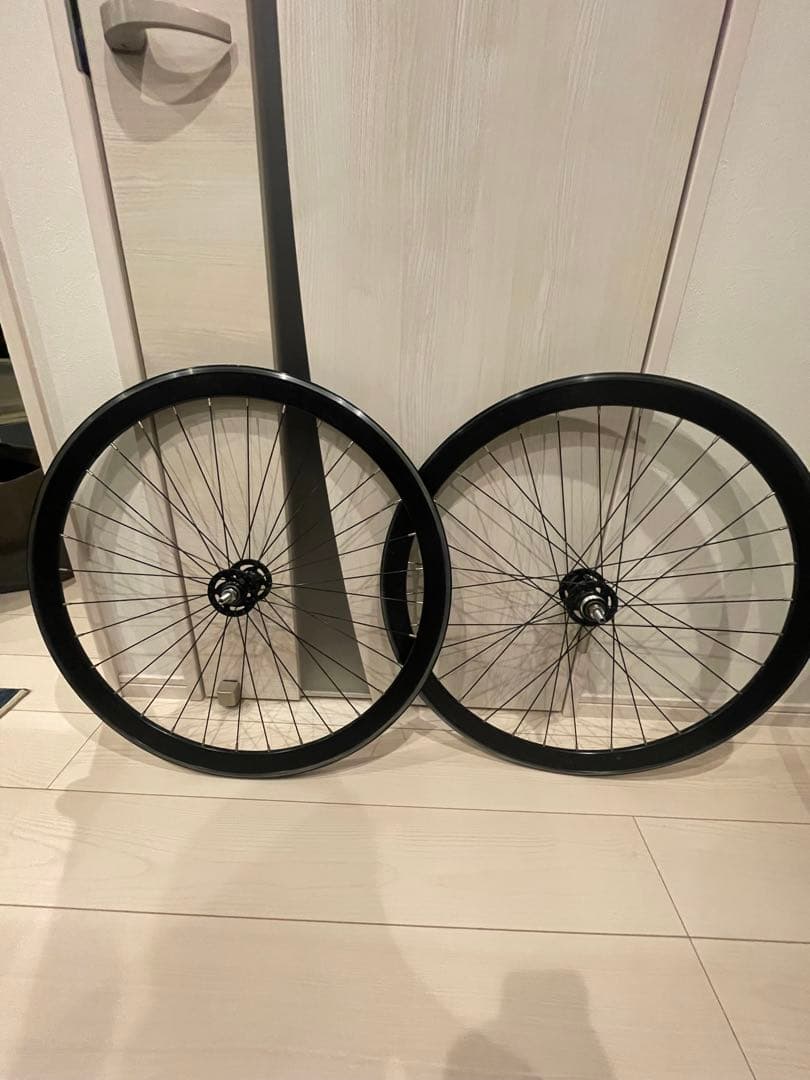 専用 リーダーバイク735 黒 完組ホイール 前後