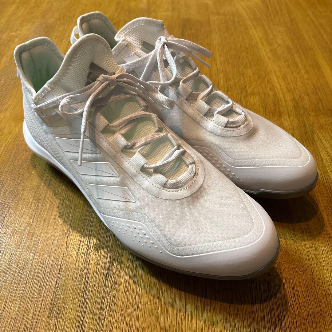 アディダス 野球 白スパイク 金具スパイク