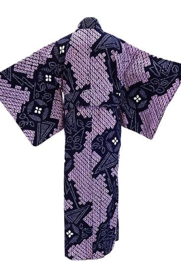 ★専用★未使用品 浴衣 有松絞り バチ衿 紺 花文 身丈163cm お洒落