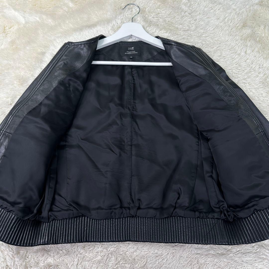 ✨極美品✨23区 ラムレザー ライダース ジャケット ブラック 40 L