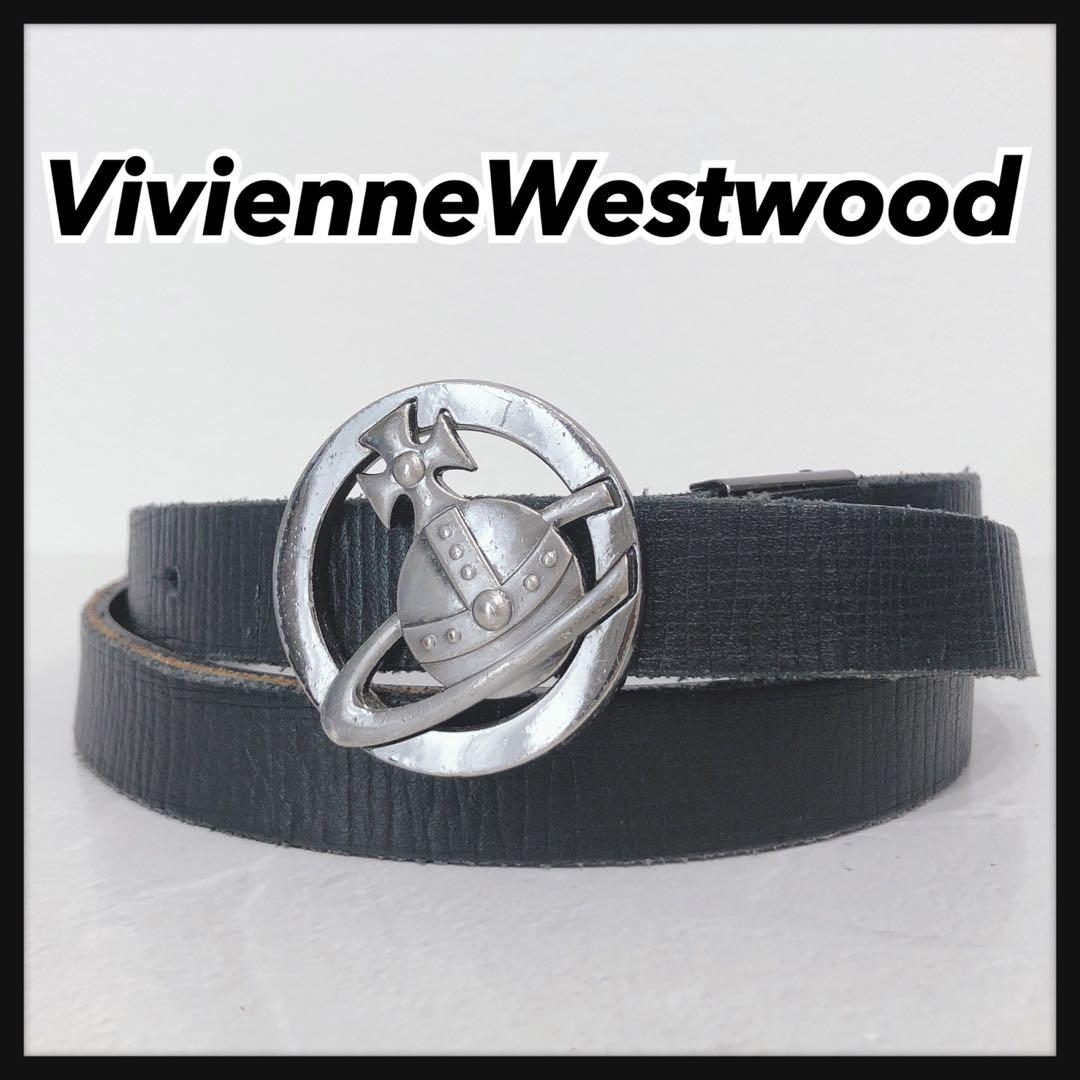 ☆Vivienne Westwood☆ オーブバックルベルト ブラック レザー