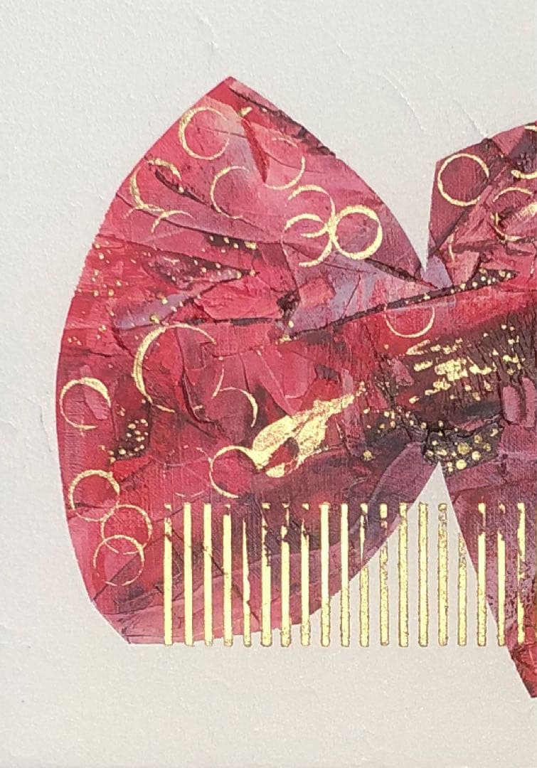 絵画　油絵　原画　一点物　抽象画　現代アート　北欧　赤　金　スタイリッシュ　M8