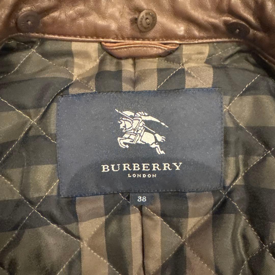 【正規品】美品　Burberry バーバリー　ブラウン　革ジャケット 38