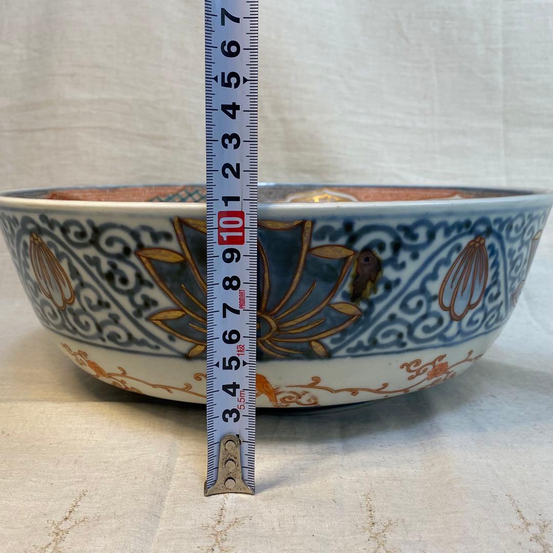 伊万里　古伊万里　大聖寺伊万里　大鉢　花鳥文　金襴手　色絵