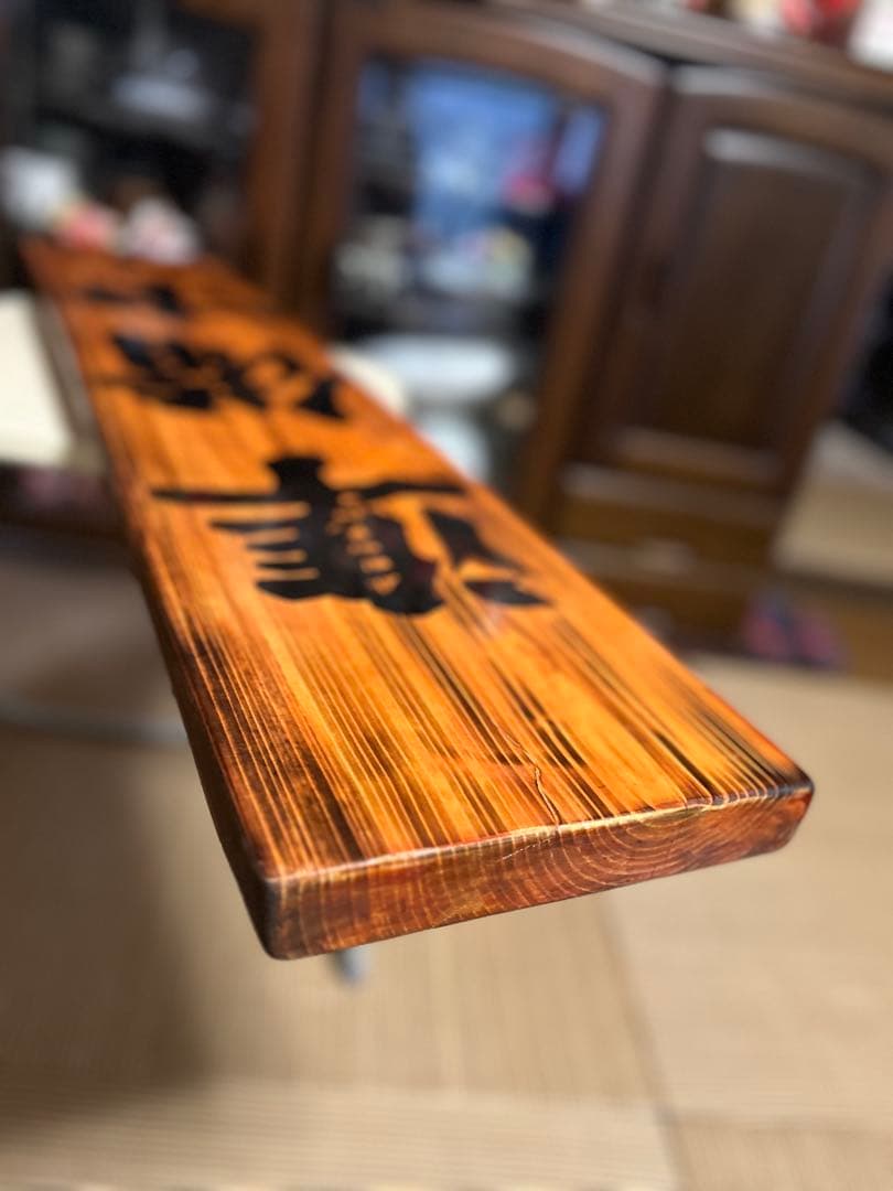 手作り木製看板　送料無料　和風筆文字　天然木　営業中　蕎麦拉麺居酒屋贈答品開店祝