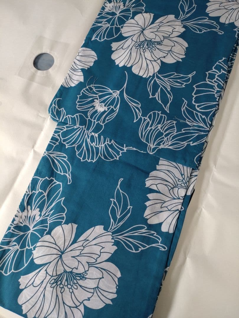 新品未使用　浴衣　ターコイズブルー　綿　高級浴衣　夏着物