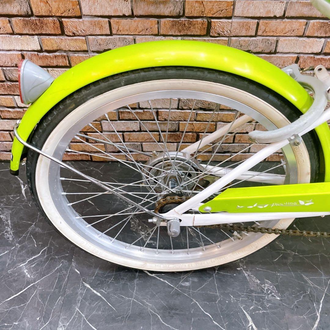 【42】子供用自転車 子供車 picolina ホワイト×黄緑 20インチ