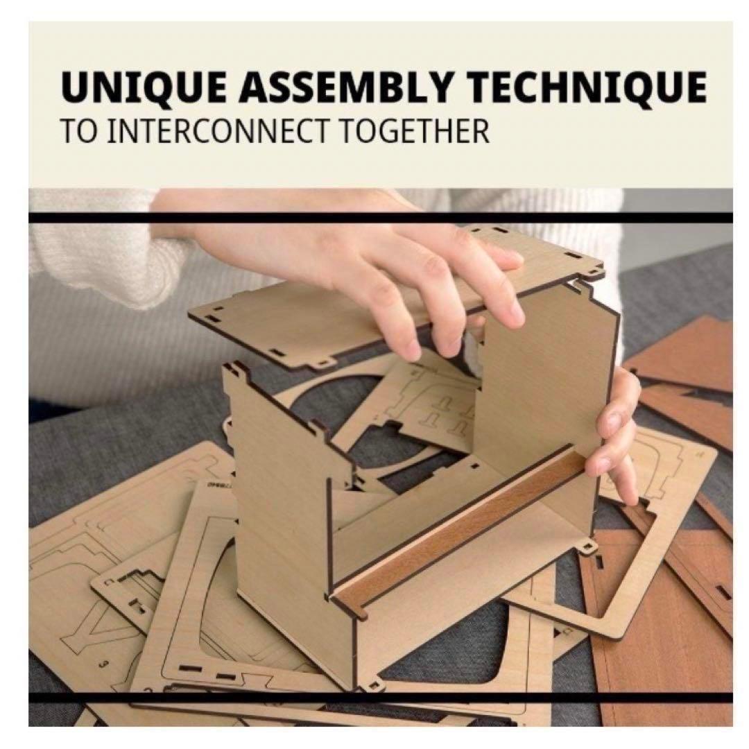 【新品未使用】パズル 完全機能木製3Dパズル スマホテレビ DIYキット 大人用