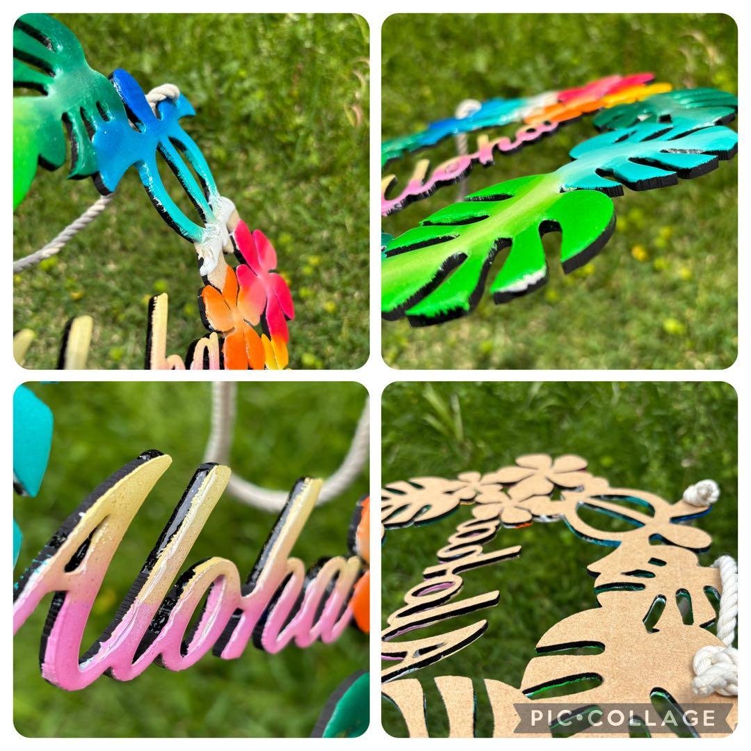 レジン　オーシャンアート　モンステラリース　海　29cm　No.1045