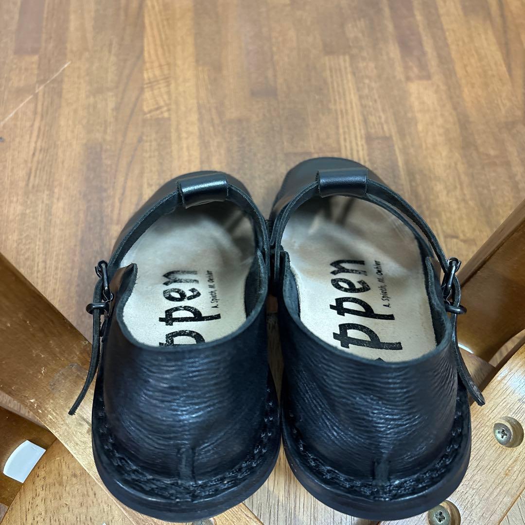 trippen 黒 レザー ローファー