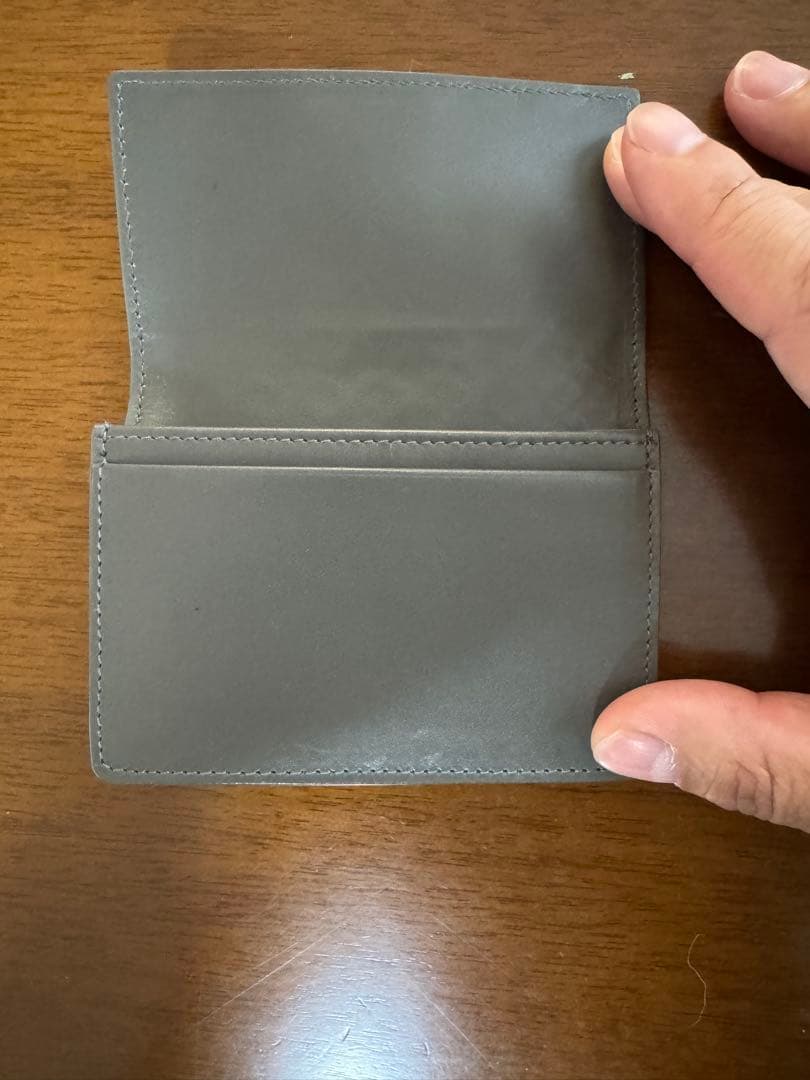 ボッテガヴェネタ 名刺入れ イントレチャート レザー グレー系 本革