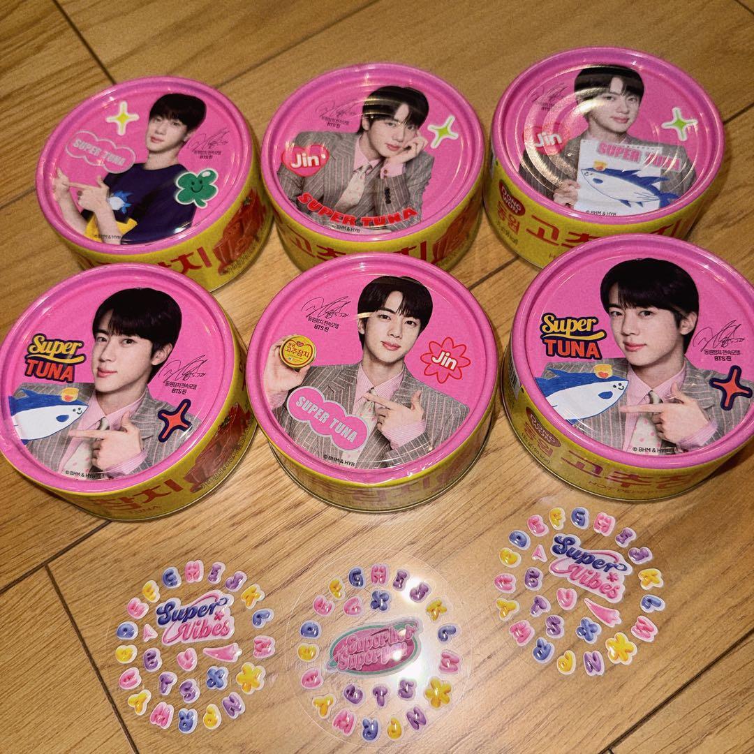 【即購入⭕️】BTS☆JIN ジン ドンウォン ツナ缶 ピンク ステッカー6缶