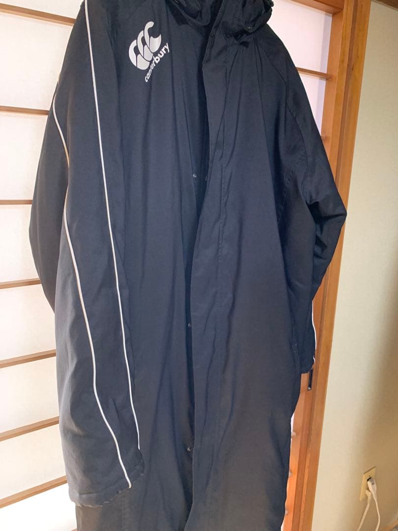 カンタベリー ロングベンチコート メンズL ブラック黒　ラグビー　試合観戦