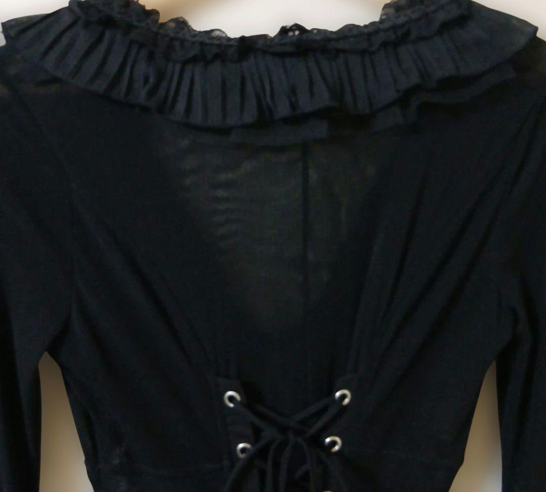 丸眼鏡さま専用♥️OZZONESTE♥️コルセット編み上げフリルドレス風カーデ