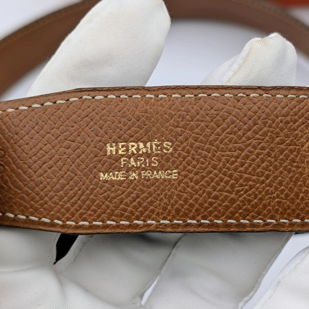 エルメス コンスタンス Hベルト ゴールド リバーシブル カーフ 65 ブラック