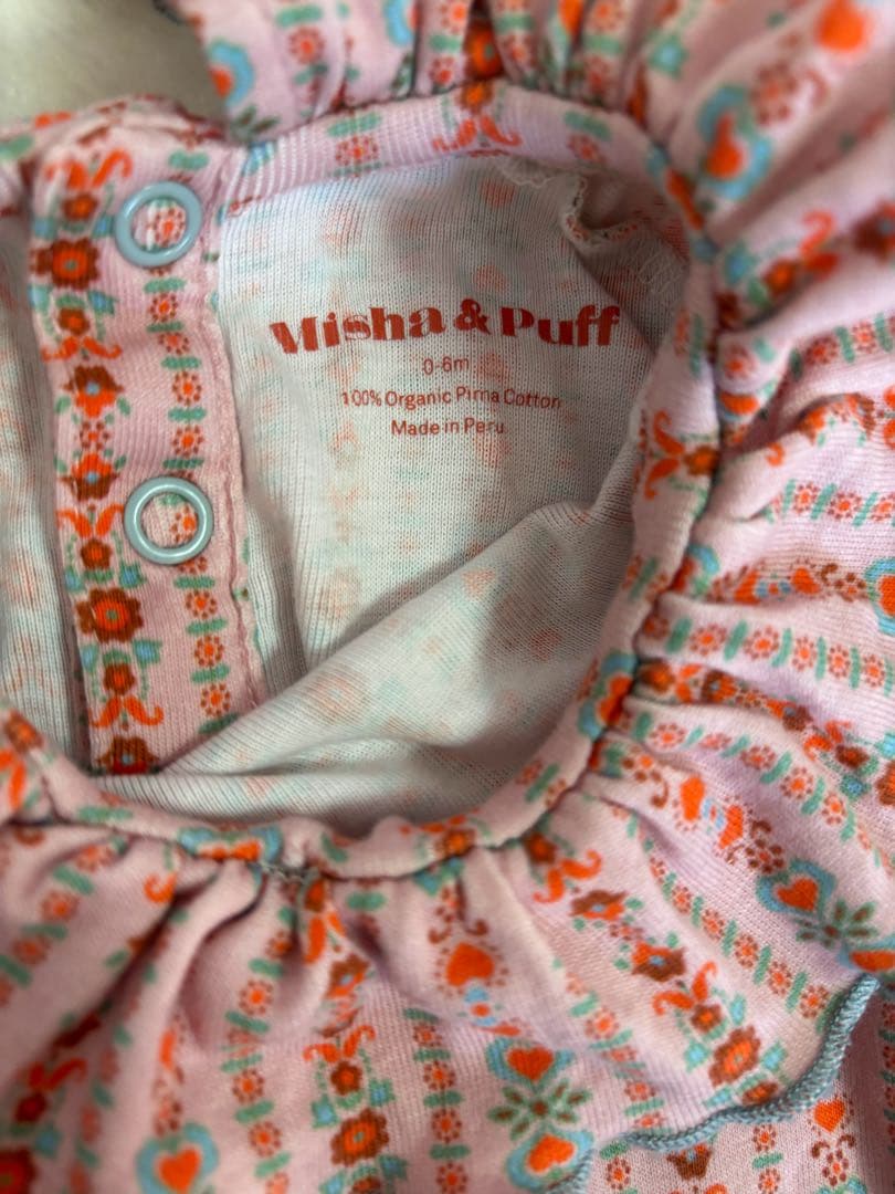 Misha & Puff フリルネックロンパース 0-6ヶ月