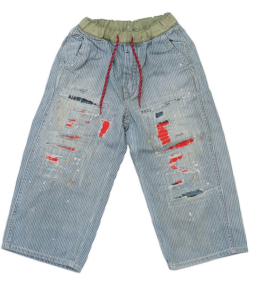 デニムダンガリー DENIM DUNGAREE ヒッコリーリメイクパンツ 01