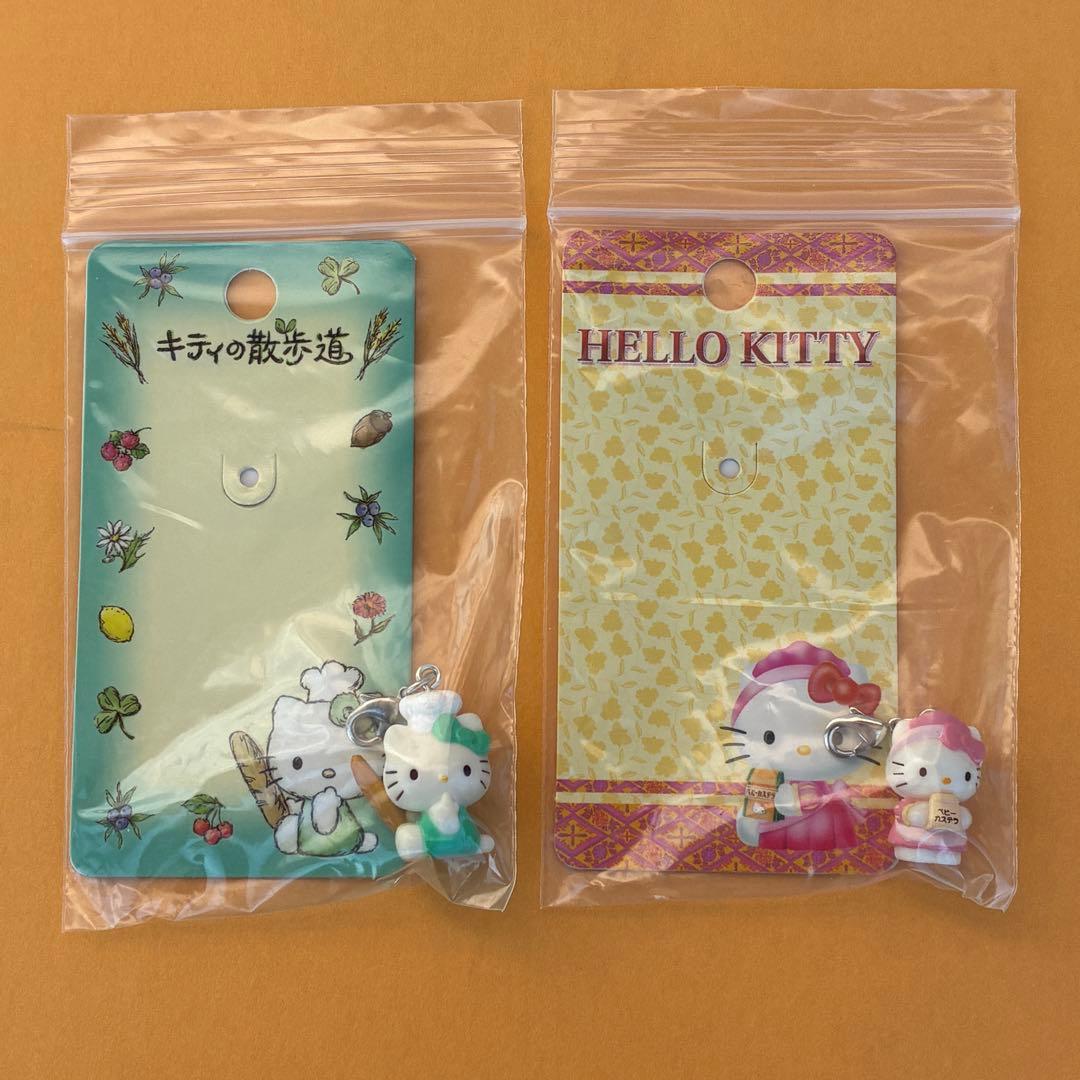激レア★ベビーカステラ キティの散歩道 ファスナーマスコット 根付★ハローキティ