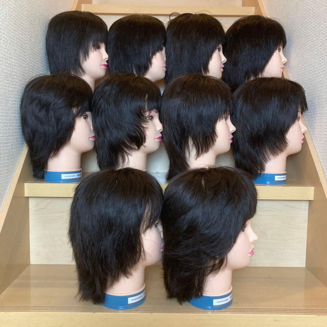 美容師練習用カットウィッグ　10体セット (おまけ1個付き　計11個！)