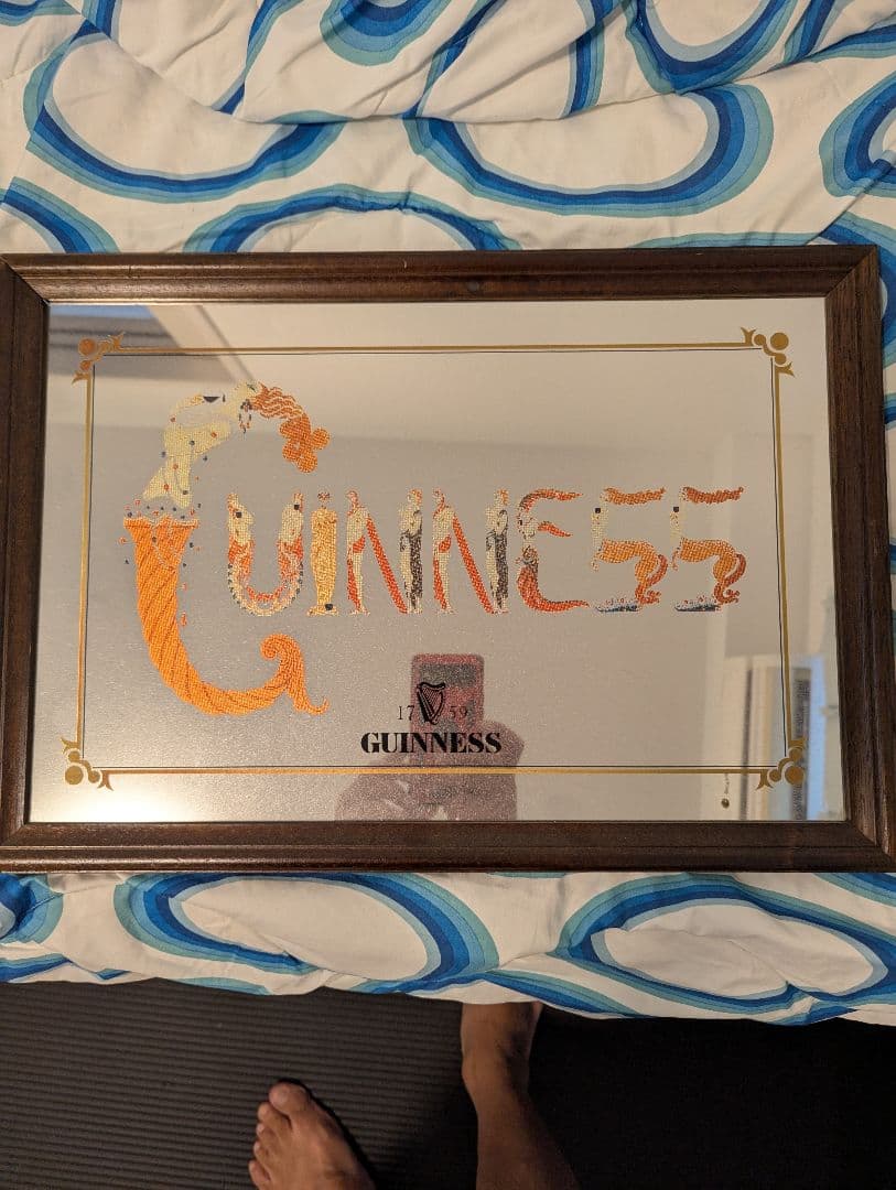 GUINNESS フレーム付きアンティークパブミラー