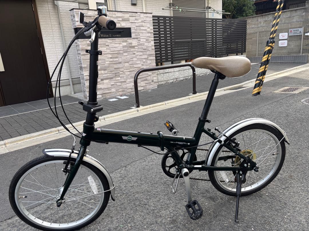 美品MINI 折りたたみ自転車 ダークグリーン