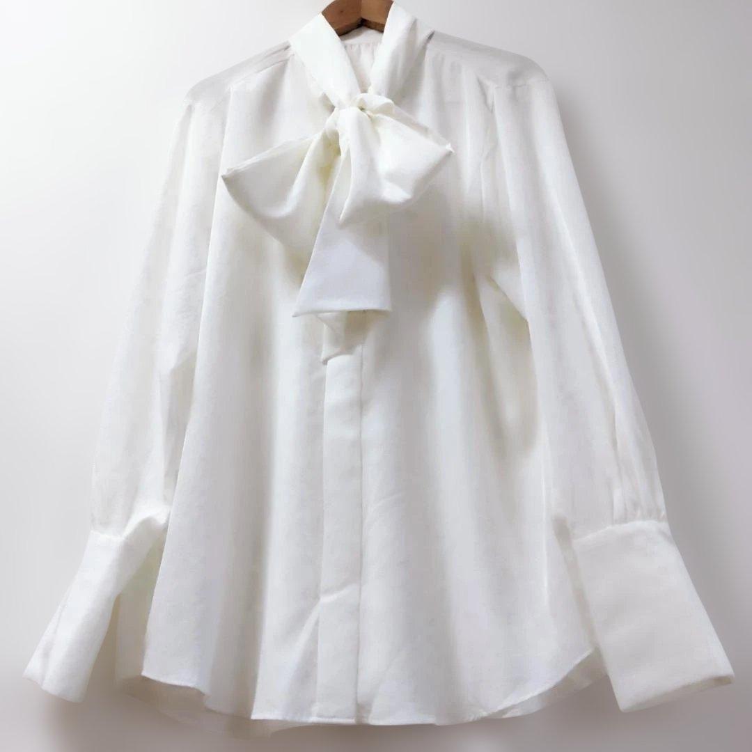 ESTNATION エストネーション ボウタイ ブラウス トリアセテート とろみ