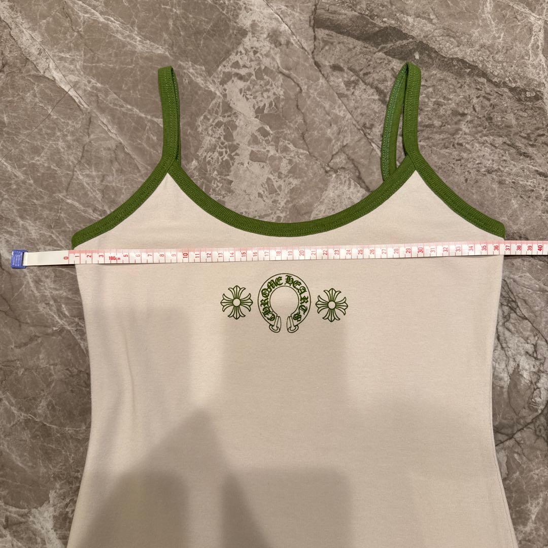 【新品】クロムハーツ ローラースケートキャミソール クリーム/グリーン S