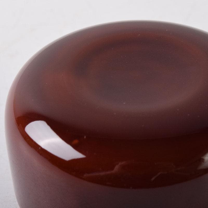 茶道具　山中塗　中嶋宗峰作　桜材　蟹蒔絵　下膨形香合　共箱　V　7507