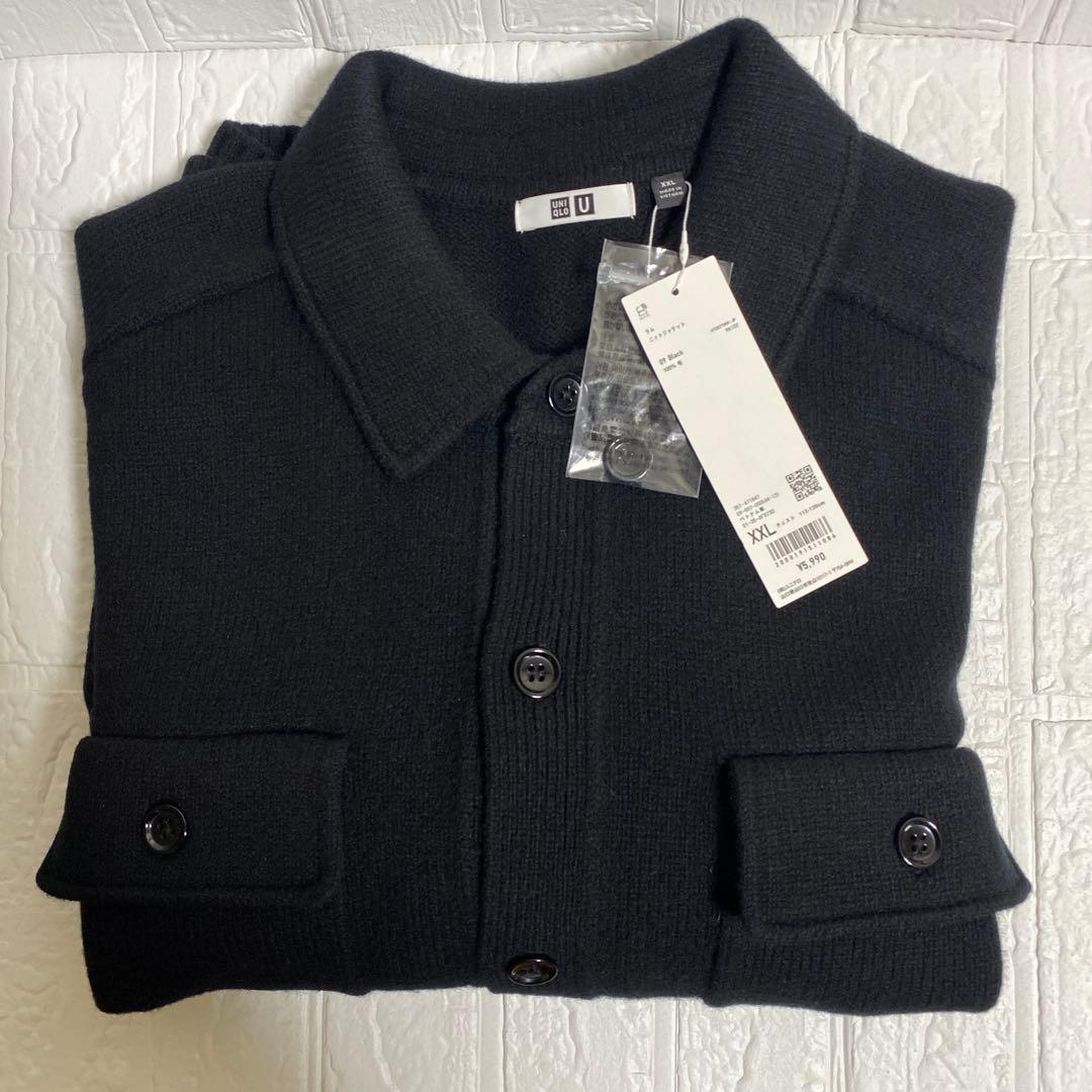 【新品・未使用】UNIQLO ラムニット ジャケット ブラック XXL