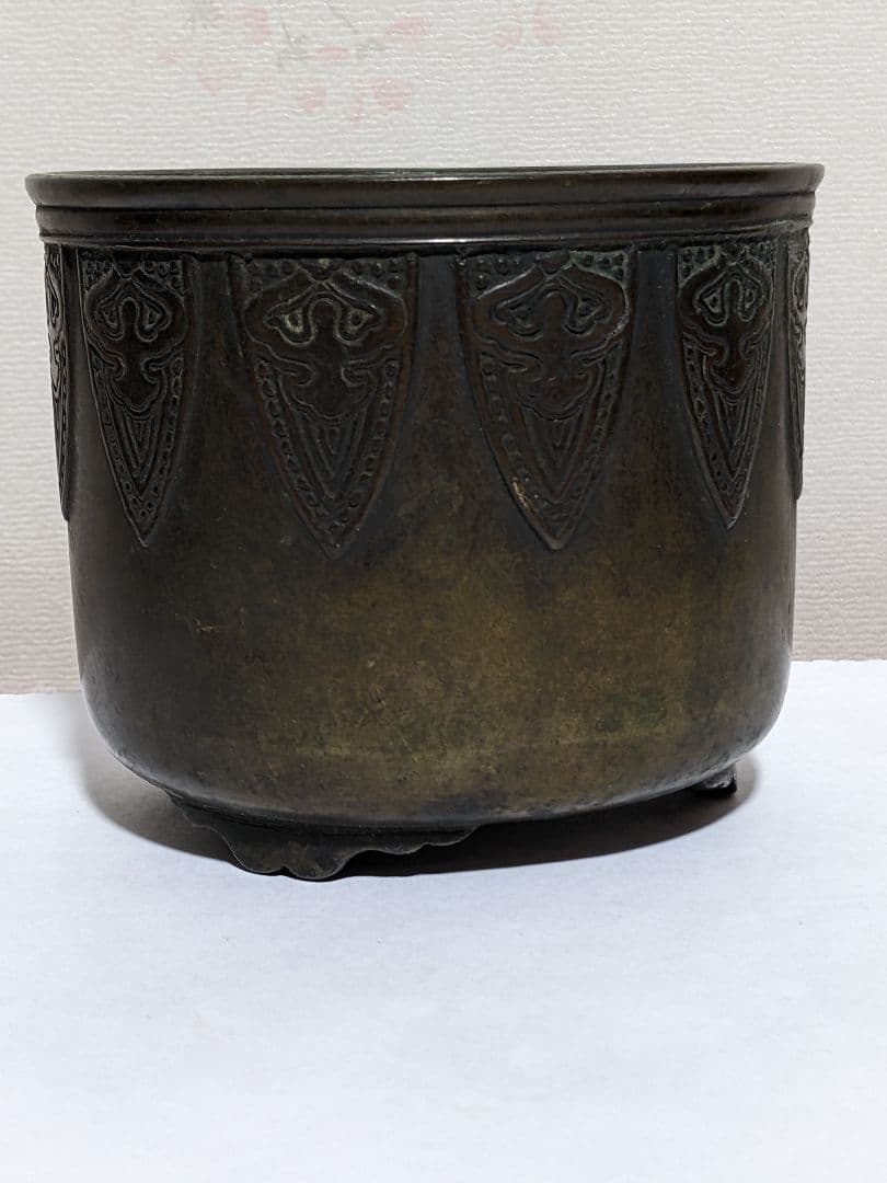 ♦江戸 幕末 明治初期 三ツ足 香炉 火入 銅器 銅製 真鍮 唐銅 唐金 骨董品