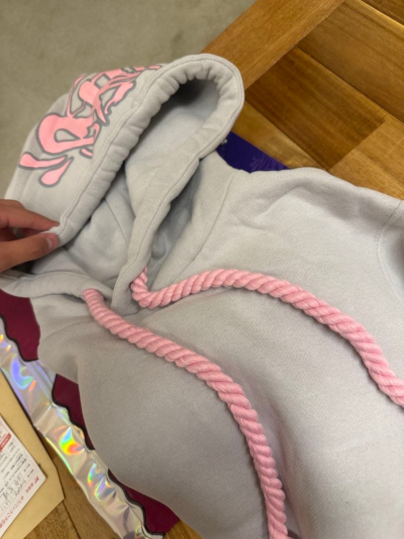 きやさやSyna world シナワールド　パーカーグレーピンクsizeS