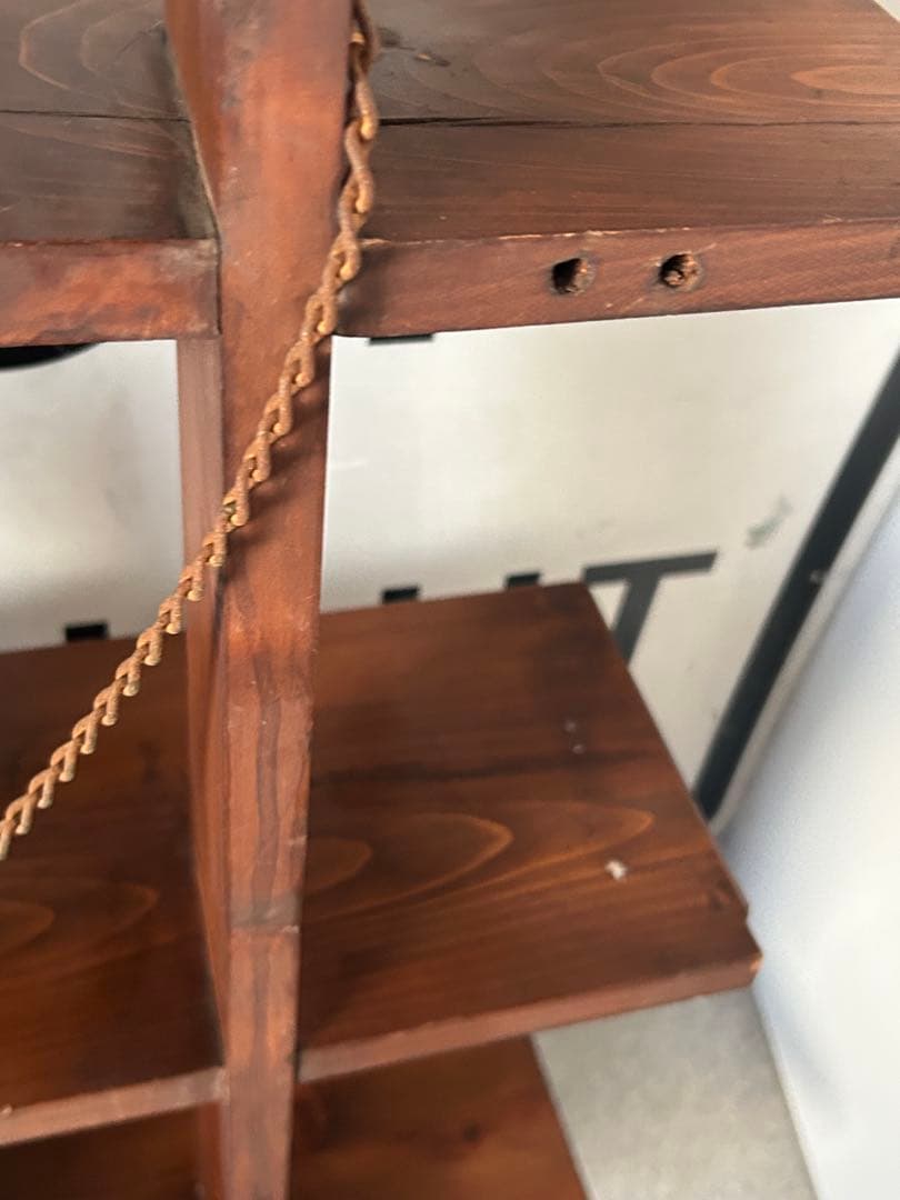 ヴィンテージ　木製飾り棚　ウォールシェルフ　壁掛け　アンティーク　古道具　レトロ