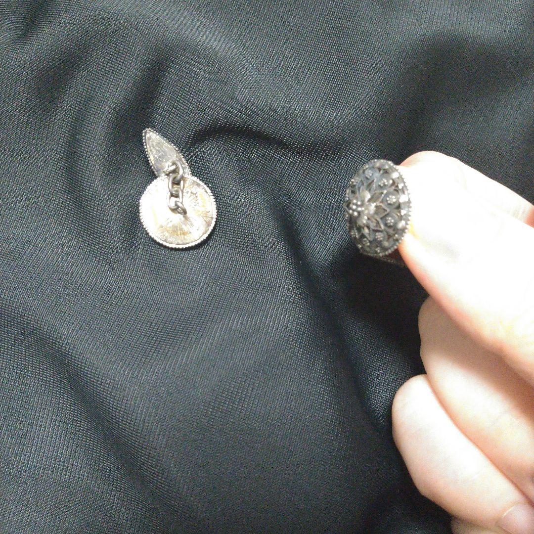 ヴィンテージ　シルバー　HSN 800 バリ　インドネシア カフスボタン