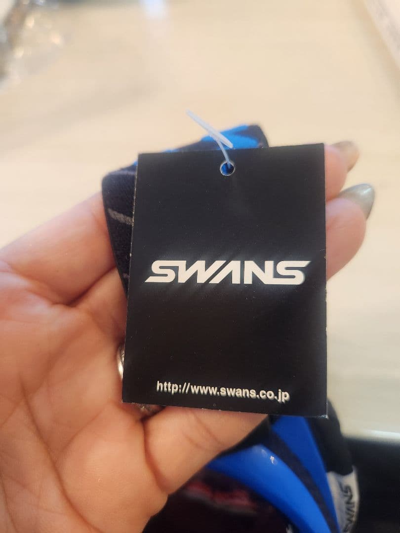 SWANS 青 ゴーグル 赤レンズ