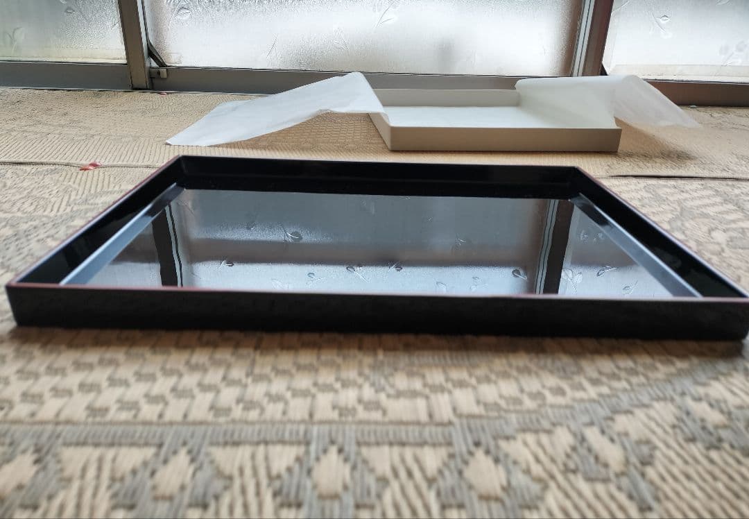 漆塗り 黒 長方形 膳 　5枚セット