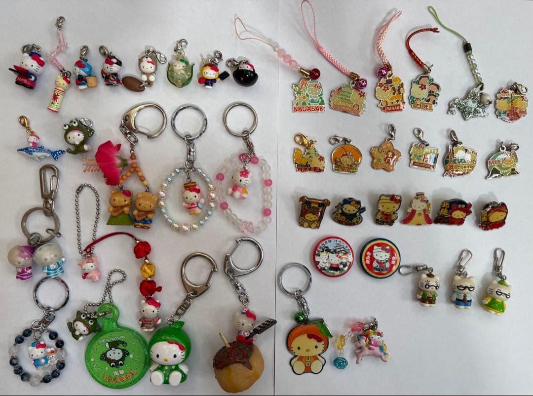ご当地 キティ ウィングピース 根付け ストラップ チャーム 85点まとめ売り